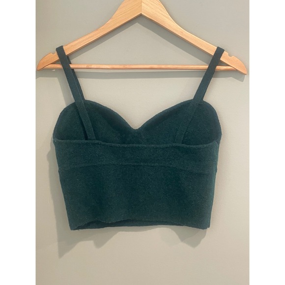 Wilfred Teal Green Textured Bustier Crop Top Sweater XL - Picture 4 of 5
